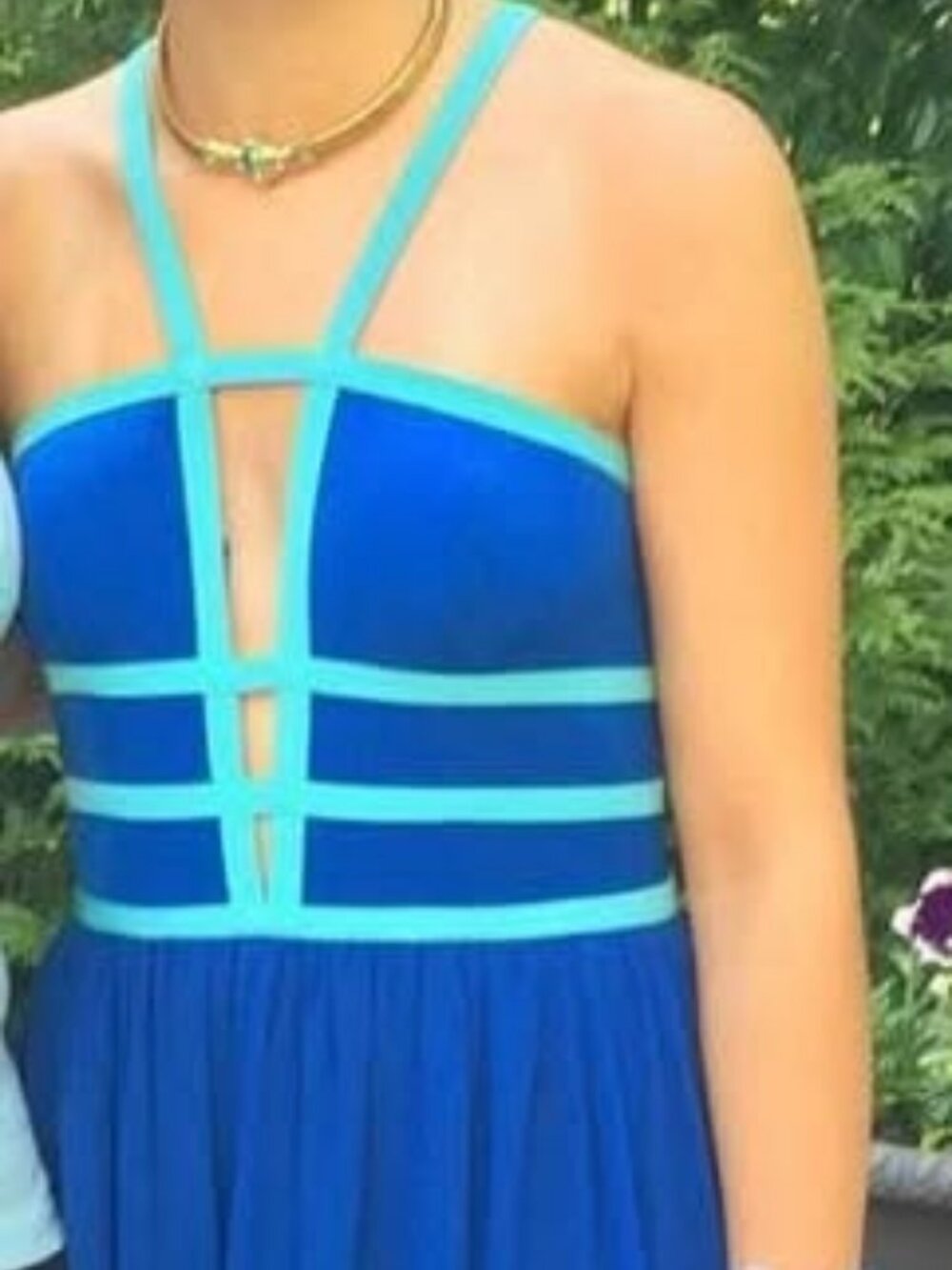 Aidan Mattox Royal Blue & Aqua Formal Evening Gown – Size 2